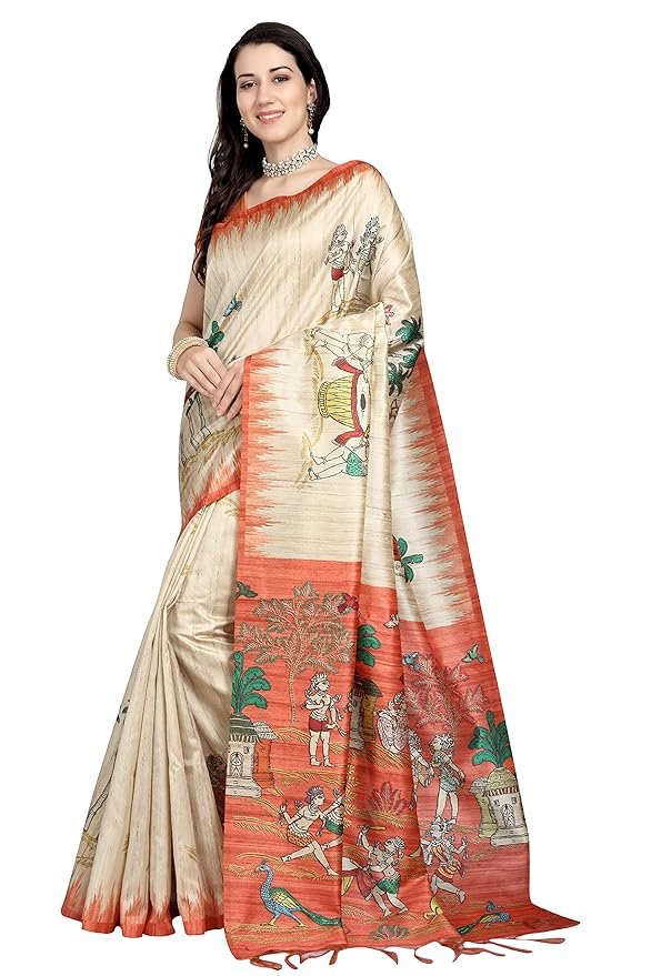 Women's Printed Art Tussar Silk Saree